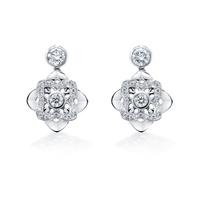 Drop Earrings With Pave Set Diamonds