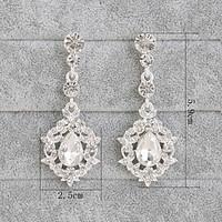 Drop Earrings Euramerican Rhinestone Alloy White Jewelry ForWedding Party Special Occasion Anniversary Birthday Housewarming