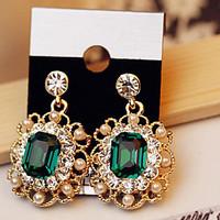 Drop Earrings Crystal Gemstone Crystal Cubic Zirconia Alloy Screen Color Jewelry 2pcs