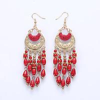 Drop Earrings Earrings Jewelry Resin Alloy Bohemia White Black Red Green Jewelry Wedding Party Halloween Daily 1 pair