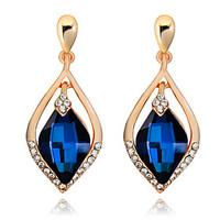 drop earrings sapphire crystal statement jewelry drop royal blue jewel ...