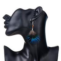 Drop Earrings Feather Alloy Bohemian Feather Blue Jewelry Party Daily Casual 2pcs