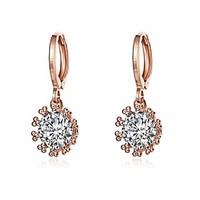 Drop Earrings AAA Cubic ZirconiaBasic Unique Design Dangling Style Rhinestone Natural Geometric Square Friendship Turkish Cute Style