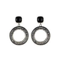 Drop Earrings Imitation Diamond Circular Unique Design Tag Fashion Personalized Hypoallergenic Classic Alloy Circle Jewelry ForWedding