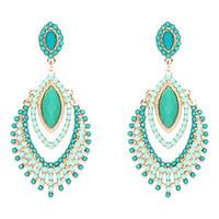 drop earrings resin simulated diamond alloy green jewelry wedding part ...