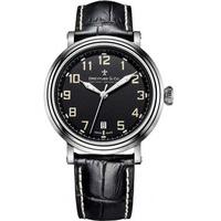 dreyfuss mens black leather strap watch dgs0015219