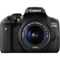 DSLR camera Canon EOS 750D incl. EF-S 18-55 mm IS STM 24.2 MPix Black Flash socket, Pivoted display, EVF, Full HD Video, 