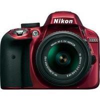 DSLR camera Nikon D3300 Kit incl. AF-P 18-55 mm VR 24.2 MPix Red Full HD Video, Flash socket