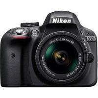 DSLR camera Nikon D3300 Kit incl. AF-P 18-55 mm VR 24.2 MPix Black Full HD Video, Flash socket