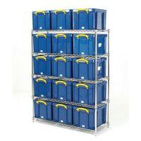 DSSU1 - SHELVING UNIT, WIRE SHELF + 15 DEBC BLUE CONTAINERS