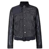 DSQUARED2 Leather Sleeve Denim Jacket