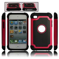 Dual Detachable Plastic and Silicone Case for iPod Touch 4 (Assorted Colors)