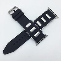 Durable Soft Rubber Watchband Replacement Silicone Strap For Apple Watch 38mm 42mm iWatch Link Bracelet