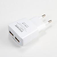 Dual Port Portable Charger For iPad For Cellphone For Tablet 2 USB Port EU Plug
