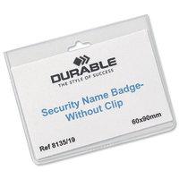 Durable Security Badge Without Clip 60x90mm 20 Pack