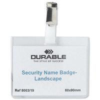 Durable Security Name Badge Landscape 60 x 90 mm 25 Pack