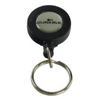 Durable Badge Reel Keyring Charcoal 10 Pack