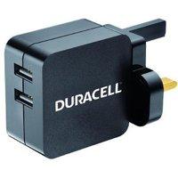 duracell dual usb 48a uk mains charger black