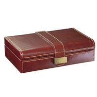 Dulwich Designs Chestnut Leather Heritage 15 Cufflink Box
