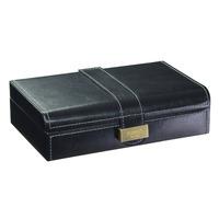 Dulwich Designs Black Leather Heritage 8 Cufflink Box