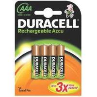 Duracell Rechargeable Stay Charged 750mah AAA- 4 Pack