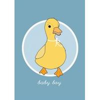 duckling blue baby boy card ss1025