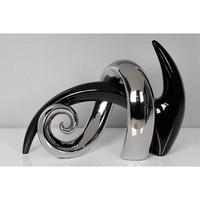 Duo Sculpture In Black And Silver