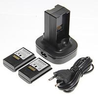 Dual Charger Charging Station Dock and 2 Batteries for Xbox 360(UK Plug)