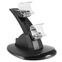 Dual USB With Blue LED Charging Dock Station Stand for PS4 Controller (Black)