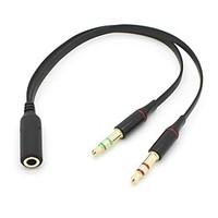 Dual 3.5mm Male to Single Female Headphone Microphone Audio Splitter Cable for Cell Phone Tablet Laptop