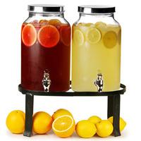 dual mason jar drinks dispenser with stand 10ltr case of 2