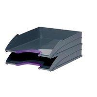 durable varicolor letter tray set light purple pack of 2 trays