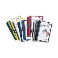 Durable Duraclip (A4) PVC Folder Clear Front 3mm Spine (Assorted Colours) - 1 x Pack of 25 Folders