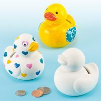 duck ceramic coin banks box of 4
