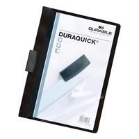 Durable Duraquick (A4) Clip PVC Folder Clear Front (Black) for 20 Sheets - 1 x Pack of 20 Folders