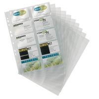 Durable (A4) Business Card Pockets (Transparent) - 1 x Pack of 10 Business Card Pockets