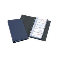 Durable (A4) 4 Ring Business Card Album for 200 Cards (Dark Blue)