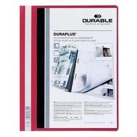 Durable Duraplus (A4) Quotation PVC Folder with Clear Title Pocket (Red) - 1 x Pack of 25 Folders
