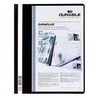 Durable Duraplus (A4) Quotation PVC Folder with Clear Title Pocket (Black) - 1 x Pack of 25 Folders