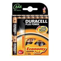 Duracell (AAA) Plus Battery Alkaline 1.5V (Pack of 16)