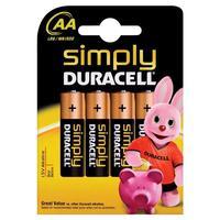 Duracell MN1500 (AA) Simply Battery (Pack 4)