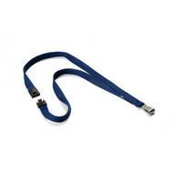 Durable 15mm Textile Lanyard Soft Colour Midnight Blue Pack of 10