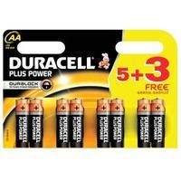 Duracell Plus Power AA Alkaline Battery Pack of 5 with 3 Free AA
