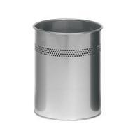 Durable 15 Litre Metal Round Waste Basket with 30mm Decorative
