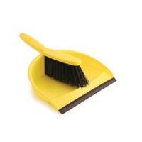 dustpan and brush set soft bristles yellow spcvz8011y