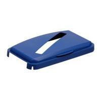 durable durabin 60 hinged lid with slot cut out blue for durabin 60