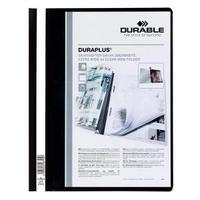 Durable Duraplus A4 Quotation PVC Folder with Clear Title Pocket Black