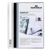 Durable Duraplus A4 Quotation PVC Folder with Clear Title Pocket White