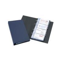 Durable A4 4 Ring Business Card Album for 200 Cards Dark Blue 238507