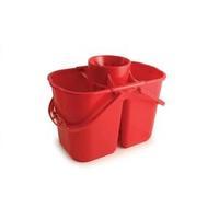 Duo Mop Bucket Colour Coded 7 and 8 Litre Section 15 Litre Red SPCDMBR